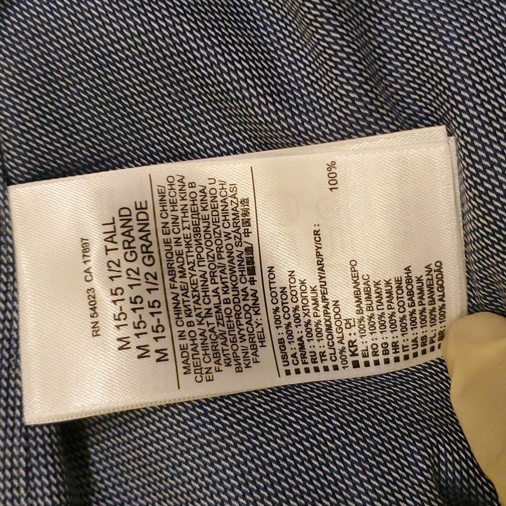 Banana Republic Non-Iron tailored slim fit Sz M/Tall men's tailored shirt - Picture 8 of 9